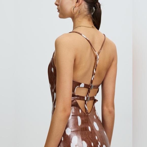 ROTATE Birger Christensen Louie Dress cow print dress - Picture 3 of 9